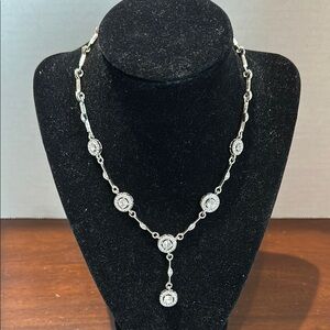 Elegant Silver Necklace with Crystal Accents